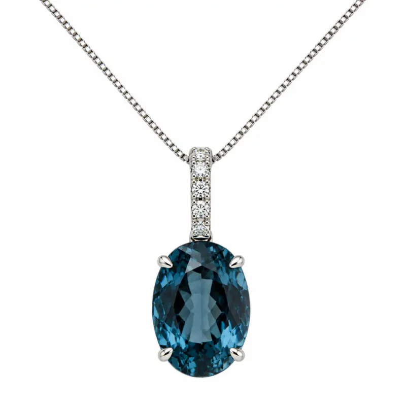 collana/pendente topazio london e diamanti
