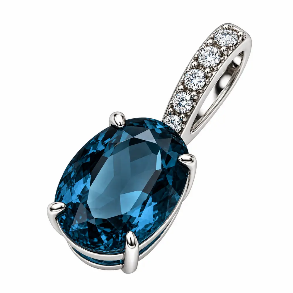 collana/pendente topazio london e diamanti