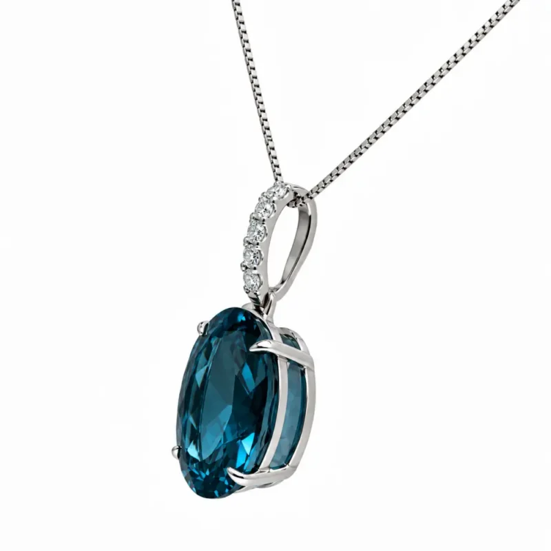 collana/pendente topazio london e diamanti