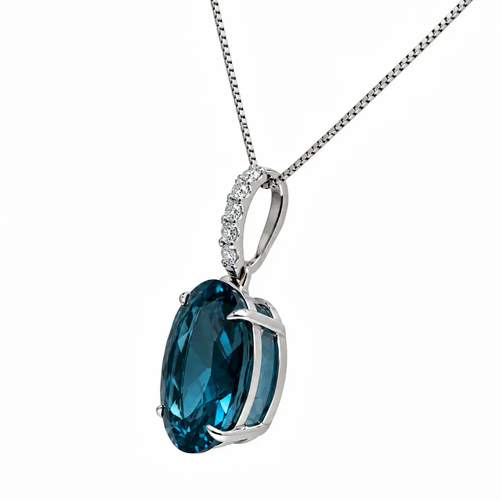 collana/pendente topazio london e diamanti